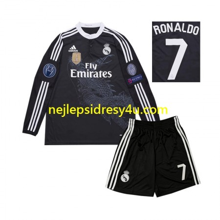 Fotbalový Dres Real Madrid Cristiano Ronaldo 7 2014 Retro Dětské Alternativní Dlouhý Rukáv